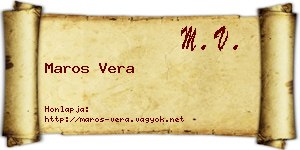 Maros Vera névjegykártya
